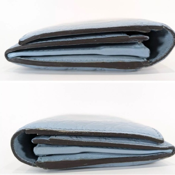 Authentic Gucci micro sima wallet purse blue leather GG monogram - Picture 9 of 16